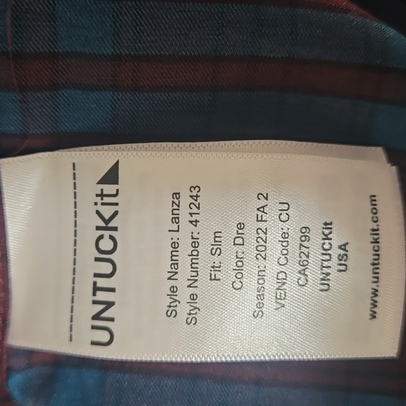 NWT UNTUCKit Wrinkle Free Slim Fit Button Down Shirt Size XL - Picture 6 of 11